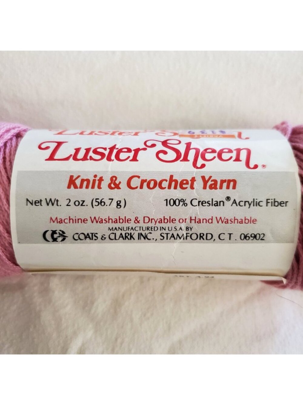 Luster Sheen Knit & Crochet Yarn 2 oz Crystal Pink 100% Acrylic Coats & Clark US - Picture 10 of 11